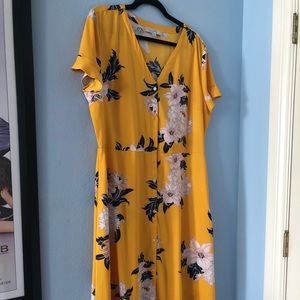 LOFT yellow floral dress